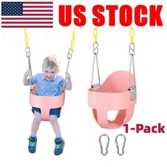 330lb Heavy Duty Toddler Swing High Back Full Bucket Swing Seat Outdoor Pink