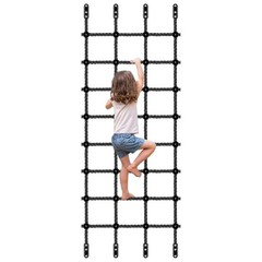 Climbing Cargo Net for Kids Outdoor 30″ x 139″ No-Knot Nylon Black – 30″ X 139″