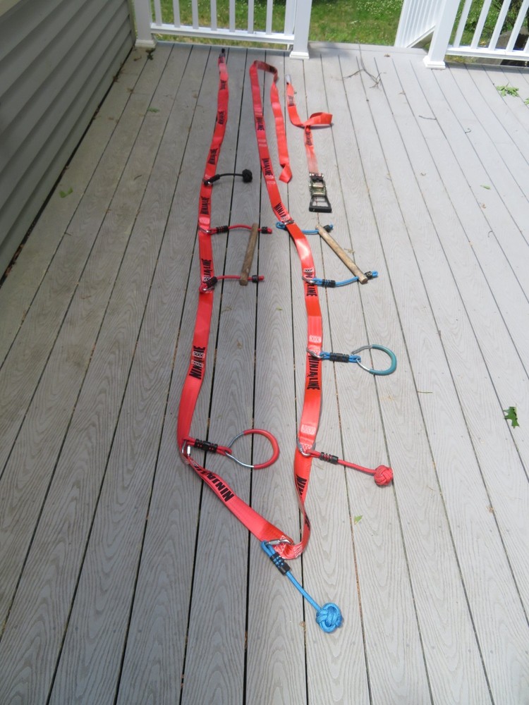 Slackers NinjaLine 36’ Ninja Warrior Obstacle Course Kit w/ 7 Attachments