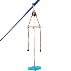 Kids and Adult 52 FT Zip Line Kits Up to 500 lb Backyard Outdoor Spring Brake