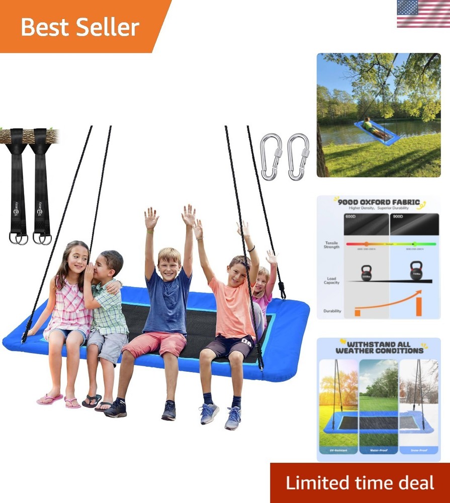 60″ Extra Large Rectangle Tree Swing – Heavy Duty 700lb Capacity, Waterproof …