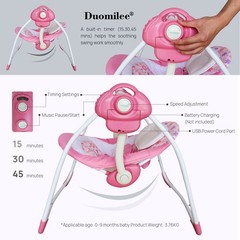 Baby Swings for Infants, Powered by Power Cord (Included) and Batteries for I…
