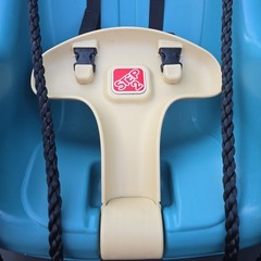 Step2 Toddler Bucket Swing Blue Outdoor Playground Seat w/ Safety Harness & Rope