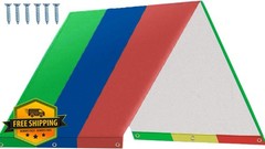 Alpurple Swing Set Tarp 52″x90″ Green Blue Red Playground Roof Canopy