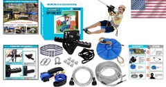 100ft Zip Line for Kids & Adults, 380LBS Capacity, Easy Ratchet Setup