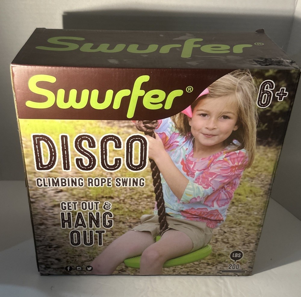 Swurfer Disco 3-in-1 Outdoor Swing Sit, Stand, Climb for Ages 6+ New (ga)
