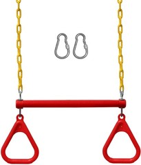 Complete Swing Set Kit: 18” Trapeze Bar & 48” Heavy Duty Chains for Kids