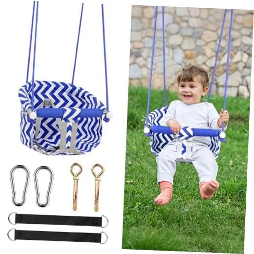 Comfy Toddler Swing Seat, Heavy-Duty Baby Swing with Adjustable Rope & Safety