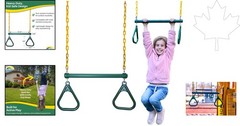 20-Inch Trapeze Bar and Gymnastic Ring Combo – Safe Outdoor Play Equipment