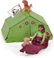 23 PC Horse Camping Adventure Playset – Rider, Mare, Wagon, Tent & Accessories –