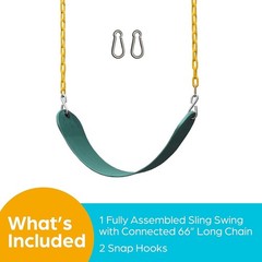 Durable Green Swing Seat Kit with Heavy Duty Chains – Easy Home Installation