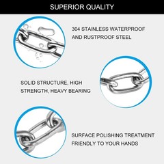 Heavy Duty 40″ Swing Chains with Carabiners – 500 LB Capacity for Indoor/Outdoor