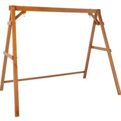 VINGLI Heavy Duty 660 LBS Wooden Porch Swing Bench A-Frame – Brown