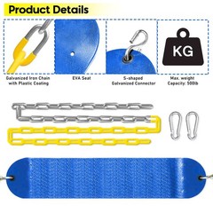 Heavy Duty Swing Seat for , Jungle Gym Swing Playground with Plastic Coated C…