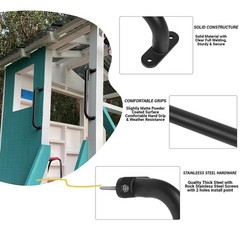 17 Inch Black Indoor Monkey Bars Ladders Playground Handles 6 Pack | Heavy Du…