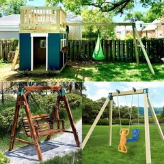 Strong A-Frame Swing Set Brackets with Mounting Hardware – 2 Pack Green
