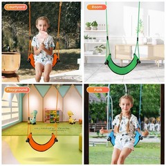 Children Outdoor Swing Seat, with Adjustable Ropes, Safety Playground Swing S…