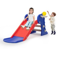 Kids Boys Girls Toddlers Climbing Slide Indoor Outdoor w/ Basketball Hoop