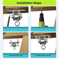 Swing Hangers for Wooden Beam, 2 Pack Stainless Steel 2400 LB Capacity Swing …