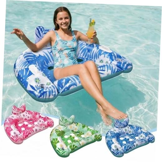 Ornnut XL/L Pool Floats, 3Pack/4Pack Inflatable Pool Floats Adult & P, G, B