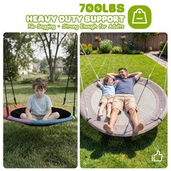 60″ Tree Swing Saucer Swing Set 900D Oxford Hammock Round w/ 2 Hanging Straps