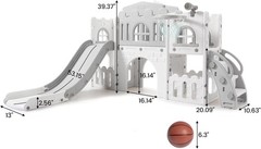 8 in 1 Toddler Slide Playset Indoor Playground Kids Baby Outdoor Indoor Playset