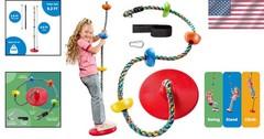 Tree Swing for Kids – Adjustable Single Disc Seat & Colorful Climbing Rope Set