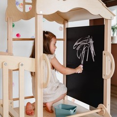 Large Playground Climber Kids Indoor Wooden Playhouse Montessori Climbing Set