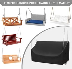 Hanging Porch Swing Cover 63Inch Waterproof Hanging Outdoor Swing Cover Garde…