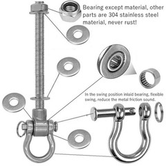 2 Permanent Anti-Rust Heavy-Duty Bearing Swing Hanger Mute (10mm) 180° Swing,…