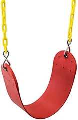 Heavy-Duty Red Swing Seat with Easy Install Carabiners – 250 lbs Capacity