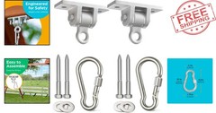 Indoor/Outdoor Swing Set Brackets – Durable 2 Pack with Snap Hooks, Easy Install