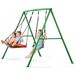 VEVOR Swing Set for Backyard Swingset Outdoor for Kids 2 Seats A-Frame Stand