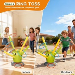 4-in-1 Cactus Outdoor Play Set for Kids Ages 3-8: Rocket Launcher, Baseball &…