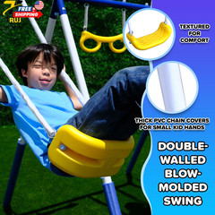 Super 9 Metal Swing Set 1000 lbs Total Capacity Anchor Kit 6.1 ft Steel Frame