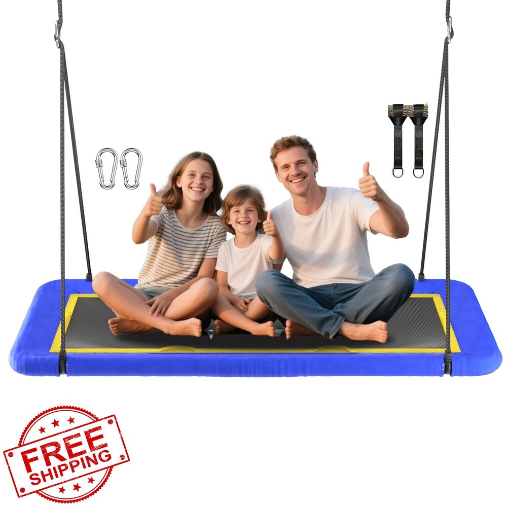 Hotjump 60” Rectangle Platform Tree Swing Blue 02