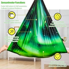 Sensory Swing for Kids & Adults Holds 300lbs Indoor & Aurora Green