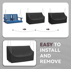 Hanging Porch Swing Cover 63Inch Waterproof Hanging Outdoor Swing Cover Garde…