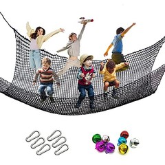 Tongmo Climbing Cargo Net, 6.5′ X 9.8′ Double Layers Playground Safety black