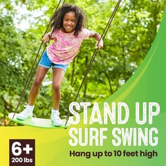 Swurfer Kick Stand Up Outdoor Surfing Tree Swing for Kids Up to 150 Lbs – Han…