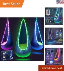 Delightful Kids Pod Swing with 16 Colors Remote | Soft Cotton & Safety Design