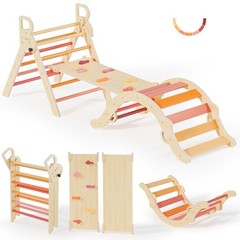 Pikler Triangle Set, Toddler Wooden Climbing Toys Essential Farm Charm Autumn