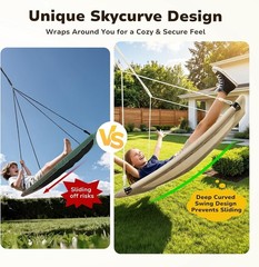 60-Inch Skycurve Platform Tree Swing — Strong 700lb Capacity for Family Fun