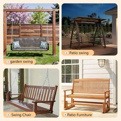 Porch Swing Cushions 60×40 Inch, 5″ Extra Thick Waterproof Outdoor Swing Seat Cu