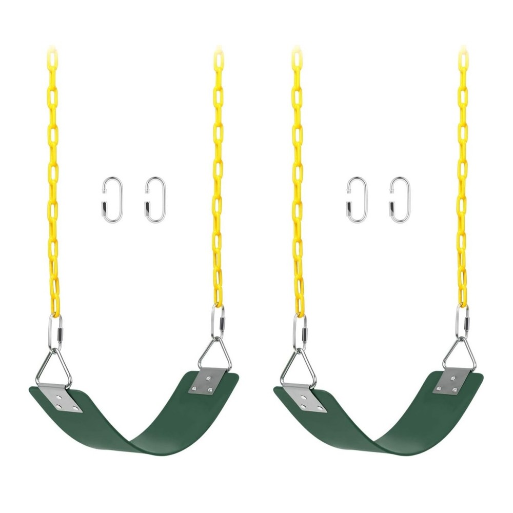 2Pcs Set Swing Seat AGPTEK with 66 Inch Anti-Rust with Chain Hooks Outdoor Play
