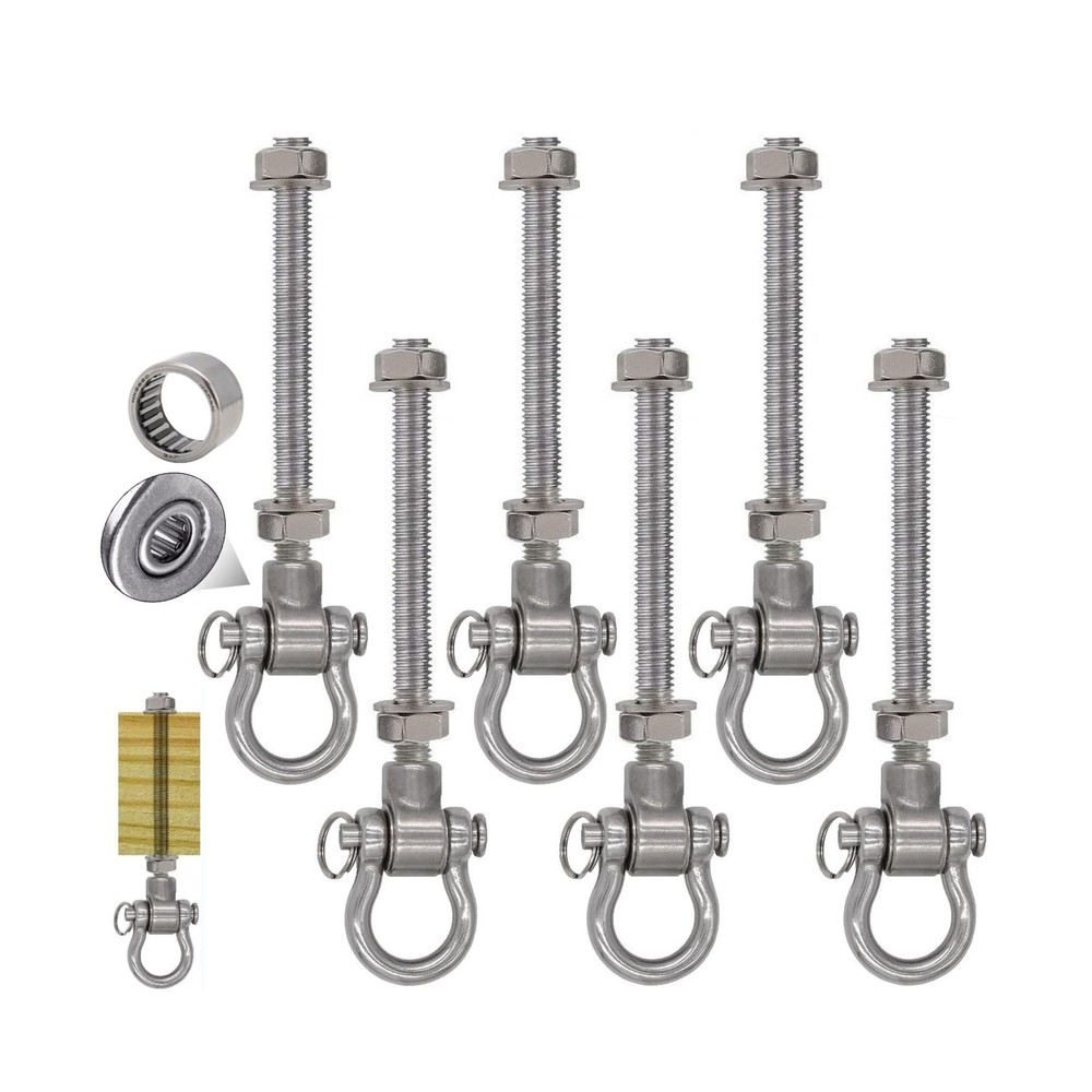 Dakzhou Set of 6 Permanent AntiRust Heavy Duty Swing Hangers 180° Bearing S