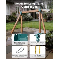 Uimoso Heavy-Duty A-Frame Swing Set Brackets with Seats and 4 Hangers