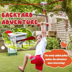 Ninja Warrior Obstacle Course for ，60ft Ninja Slackline-with 8 Pcs ,Tree Prot…