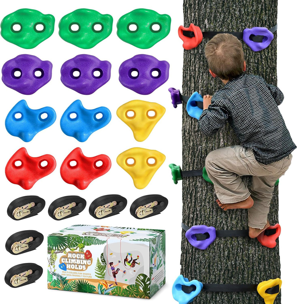 12 Tree Climbing Holds for Kids and Adults Weather Resistant Outdoor Ninja