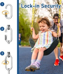 Little Dove Green Heavy Duty Kids Swing Seat 66in Rust Resistant Chains Swing
